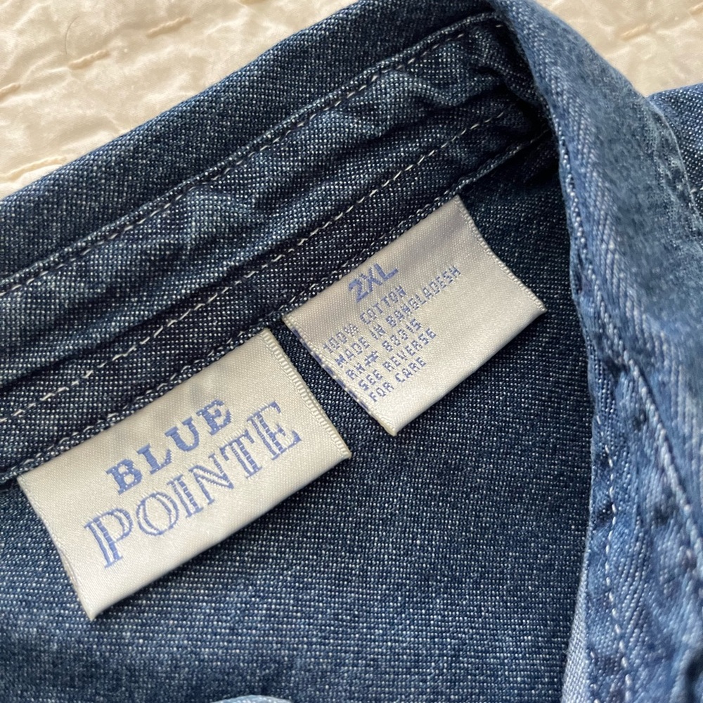 Blue Pointe Denim Shirt, Men’s, 2XL, New Without Tags